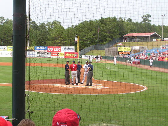 The Managers meet at Home Plate - Hoover Met